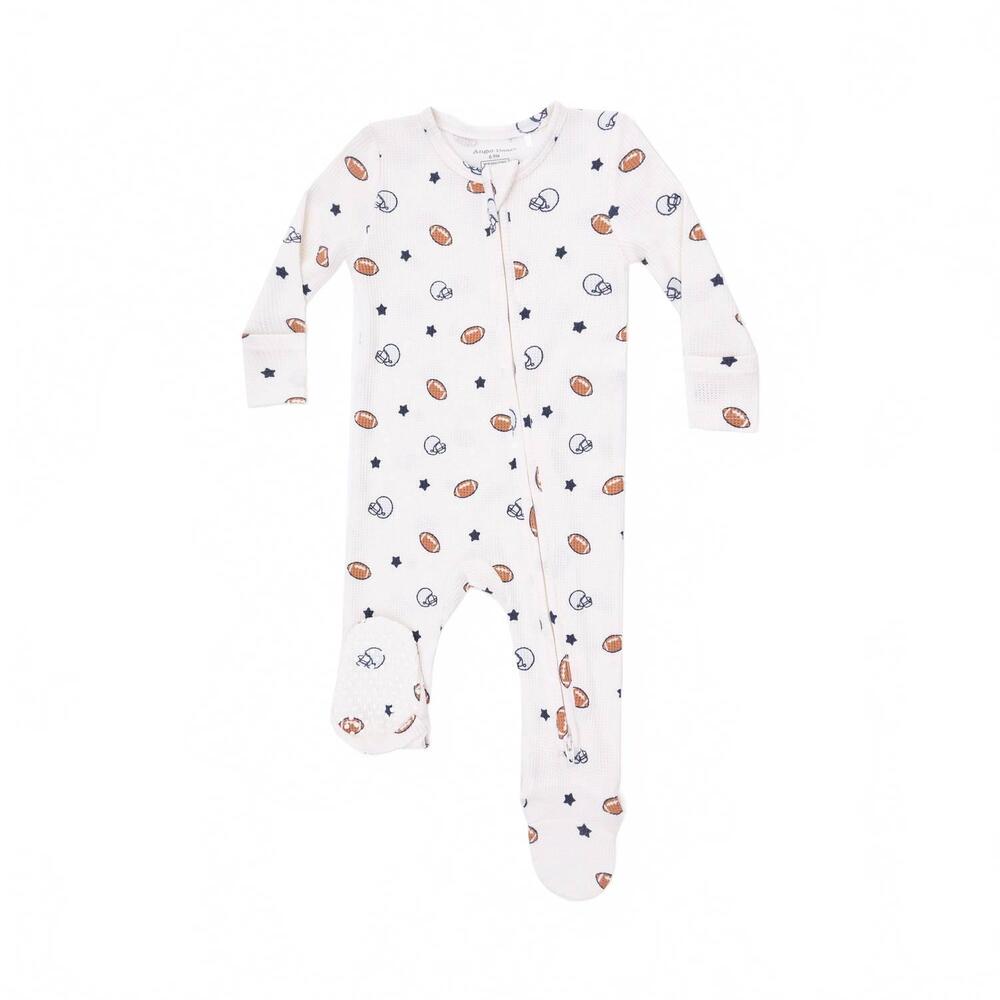 NEW ANGEL DEAR boys zipper footie in footballs and stars